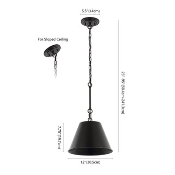 Harper Industrial Farmhouse Iron LED Pendant - JONATHAN Y